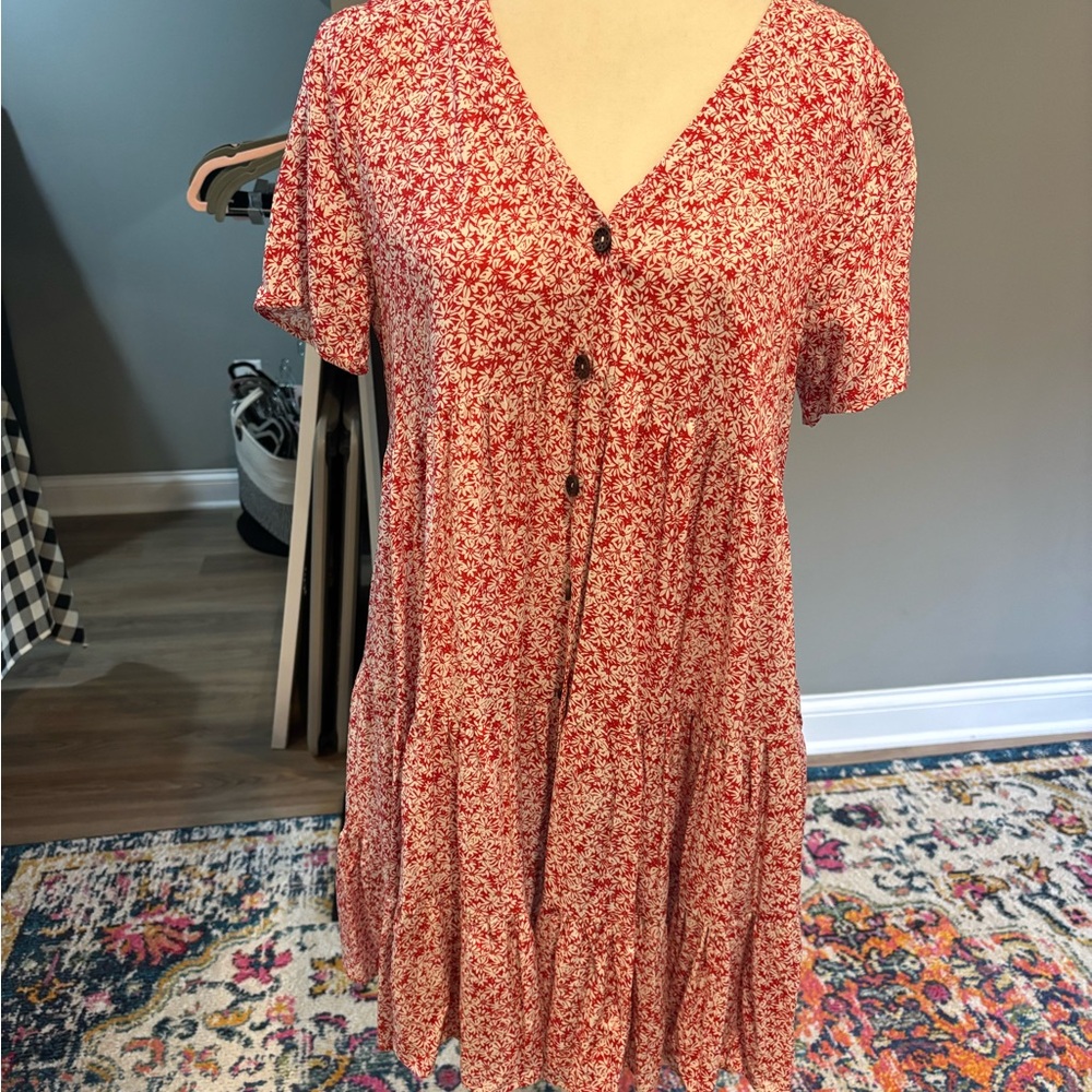 Ces Femme Red Floral Midi Dress